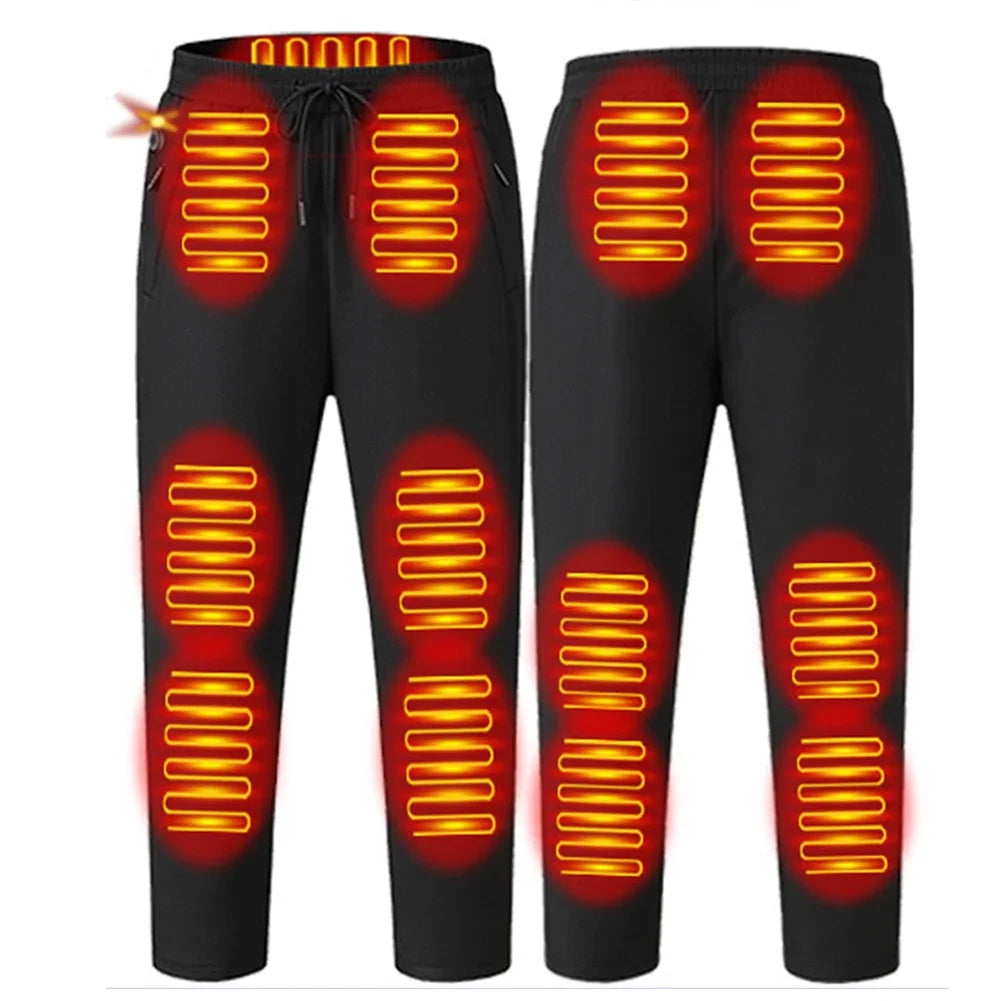 Heating Pants for Men Women Elastic Waist Waterproof Pants 12 Heating Zone 3 Temperature Mode for Skiing Fishing Motorcycle