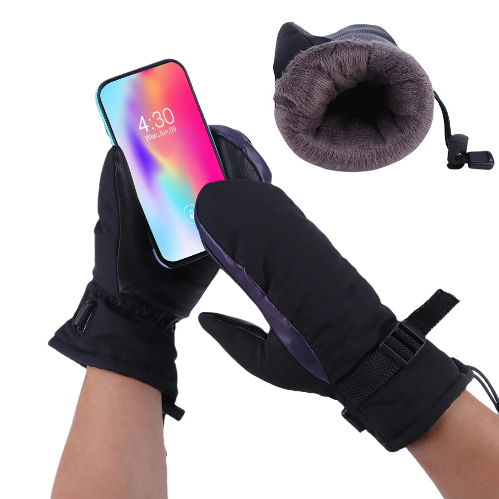 Electric Heating Gloves USB Charging Electric Heated Gloves Cold-Proof 3 Gear Temperature for Climbing Hiking Cycling(No Battery