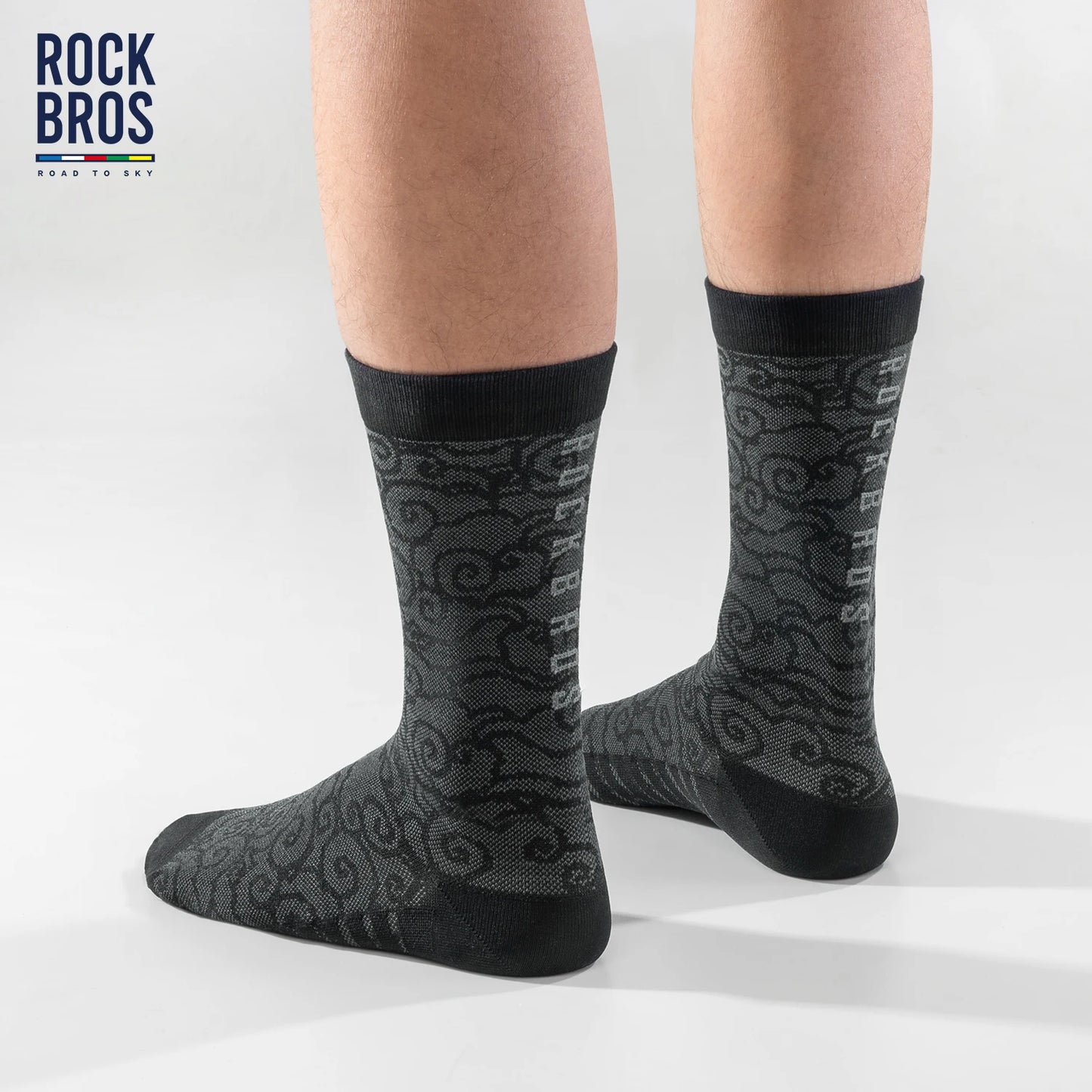 ROCKBROS ROAD TO SKY Professional Cycling Socks High Elastic Sweat-Absorption Deodorant Socks Knee-high Stockings Sports Socks