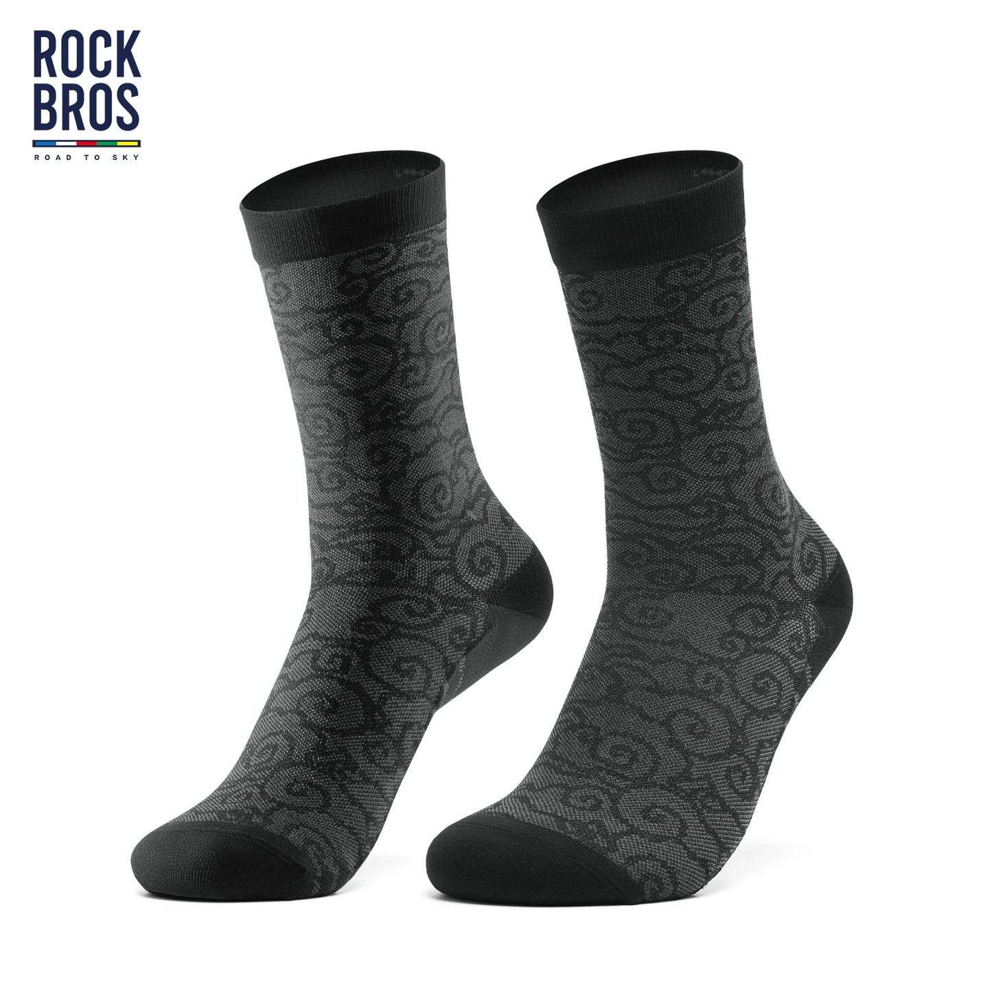 ROCKBROS ROAD TO SKY Professional Cycling Socks High Elastic Sweat-Absorption Deodorant Socks Knee-high Stockings Sports Socks