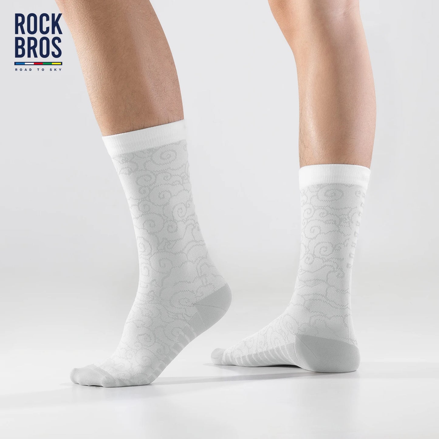 ROCKBROS ROAD TO SKY Professional Cycling Socks High Elastic Sweat-Absorption Deodorant Socks Knee-high Stockings Sports Socks